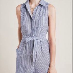 Blue Motif Collared Romper